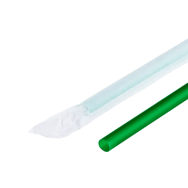 Karat 9'' Giant Straws (8mm) Paper Wrapped, Green - 2,500 pcs