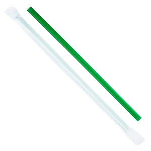 Karat 9'' Giant Straws (8mm) Paper Wrapped, Green - 2,500 pcs