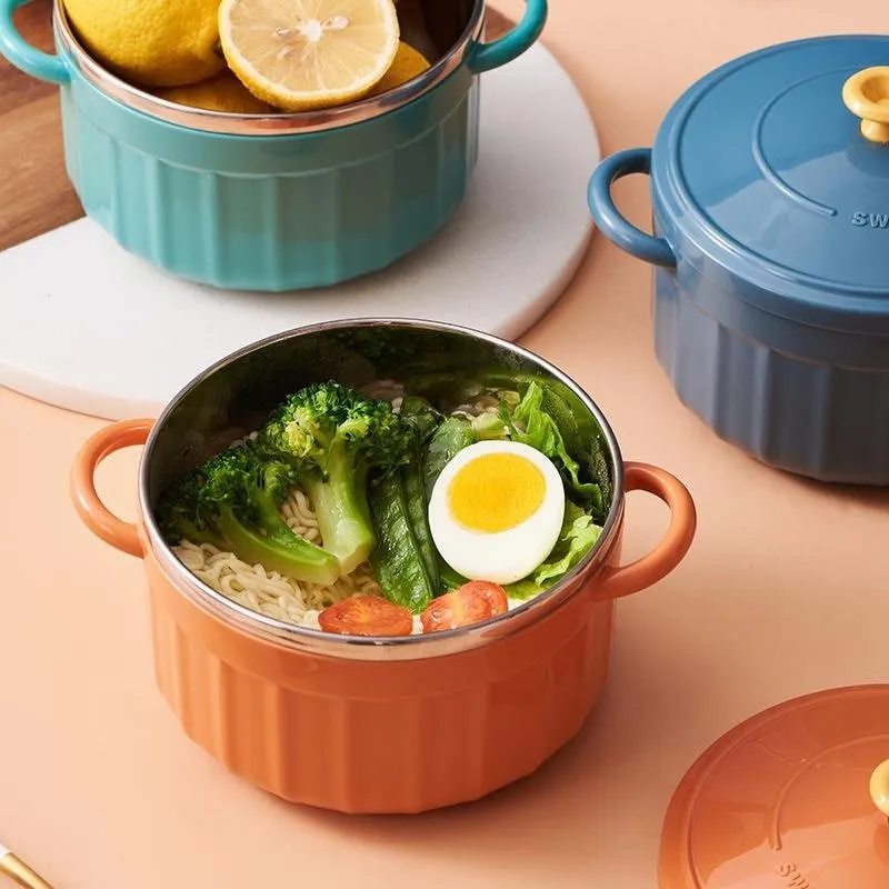 Kawaii Instant Ramen Bowl Set with Lid and Spoon