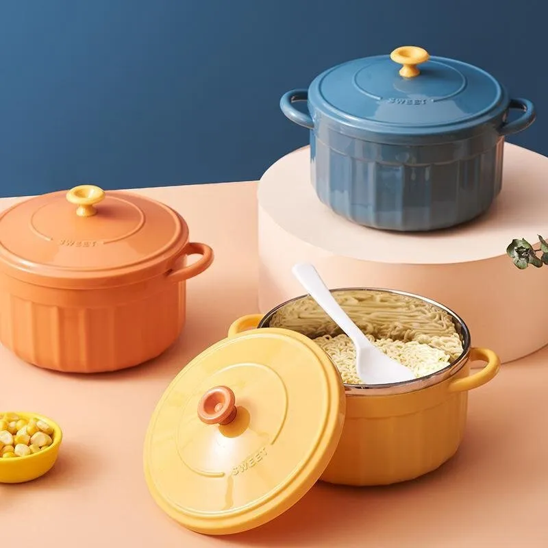 Kawaii Instant Ramen Bowl Set with Lid and Spoon