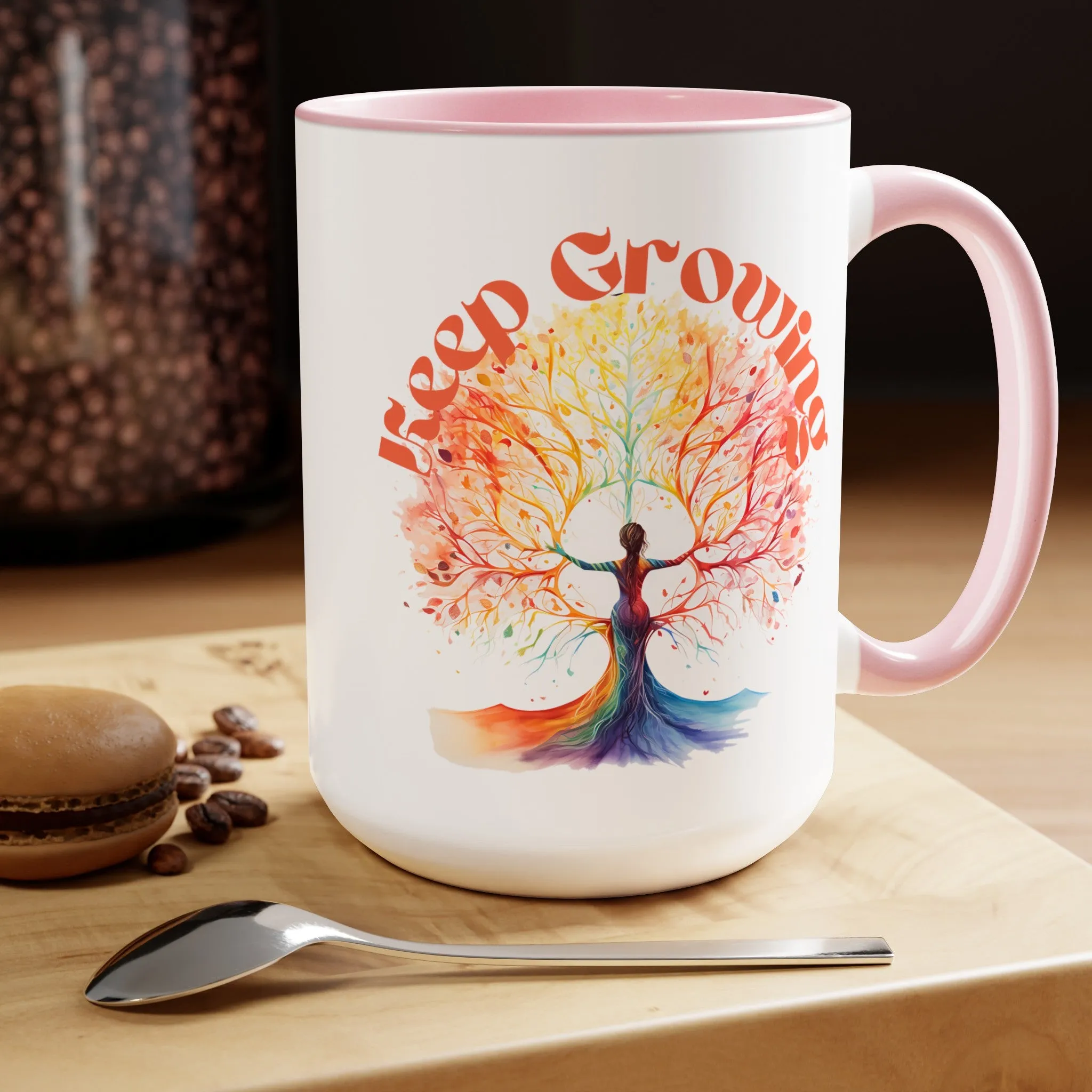 Keep Growing Yoga Coffee Mug, Cute Yoga Coffee Mug, Yoga lovers Coffee Mug, Yoga Instructor Gift, Gift For Yoga lover, Gift For Yogi.