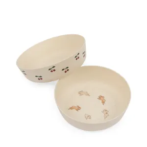 Konges Sløjd 2 Pack Bowl - Cherry / Petit Lapin