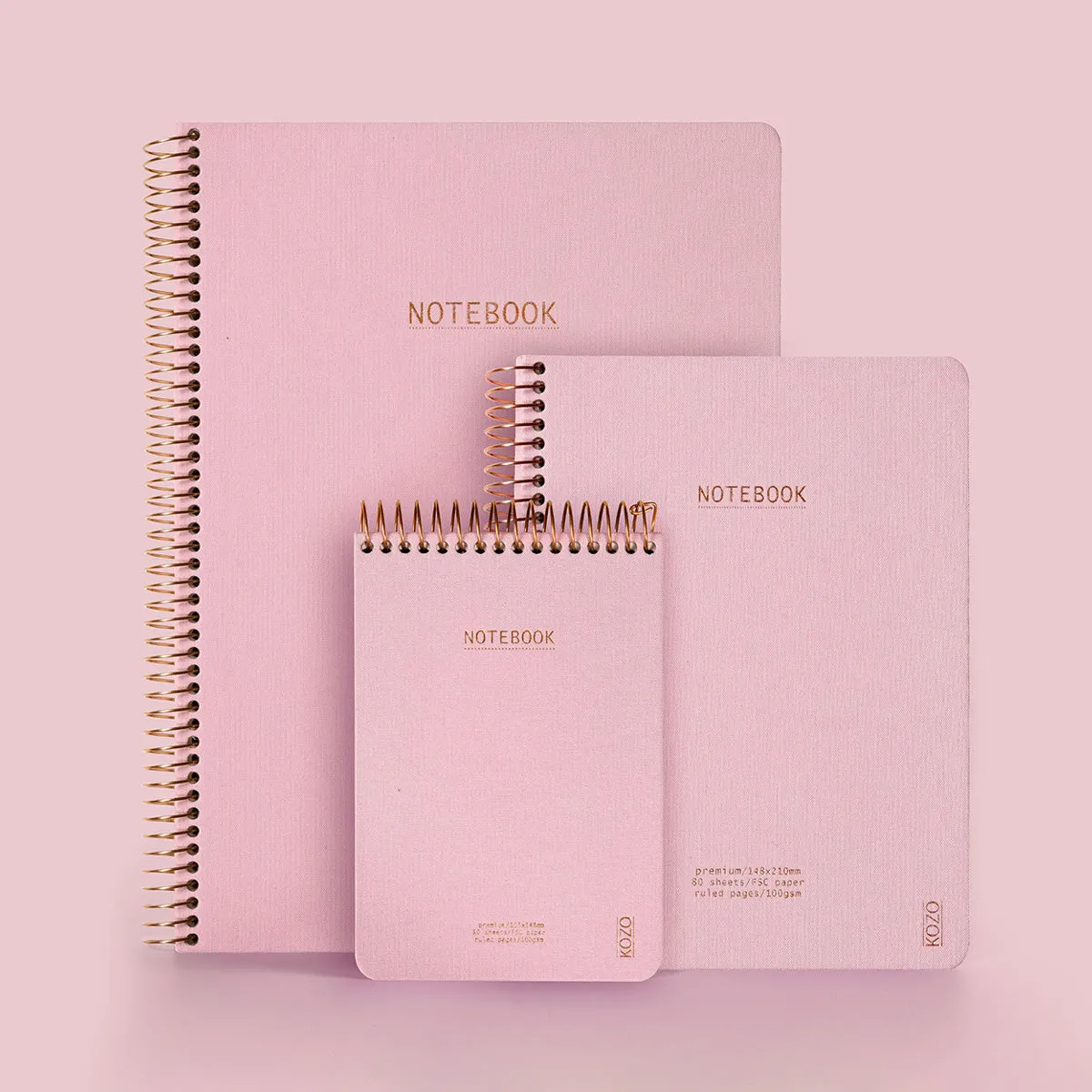 KOZO SPIRAL-BOUND NOTEBOOK A6 // DUSTY PINK