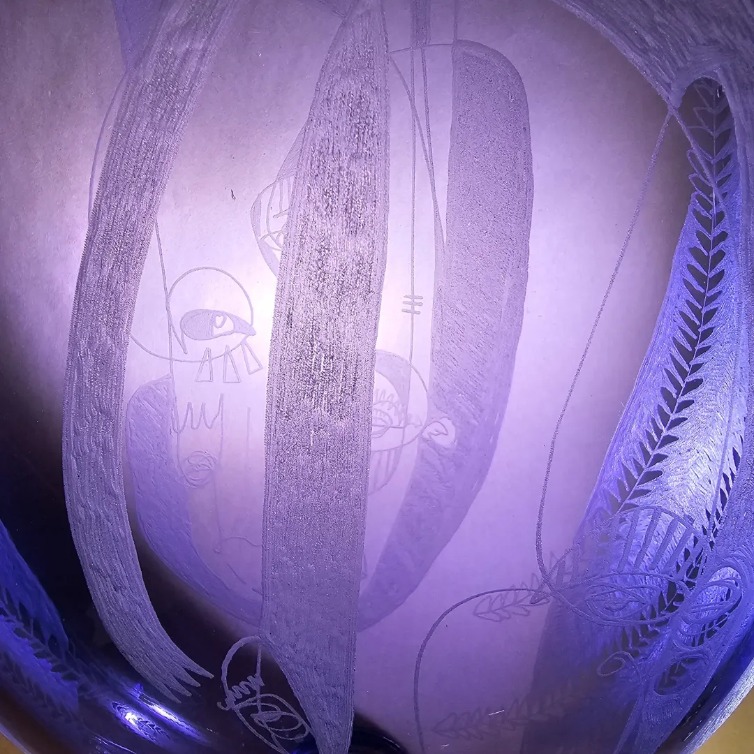 Leckie Etched Egg Vases-Purple