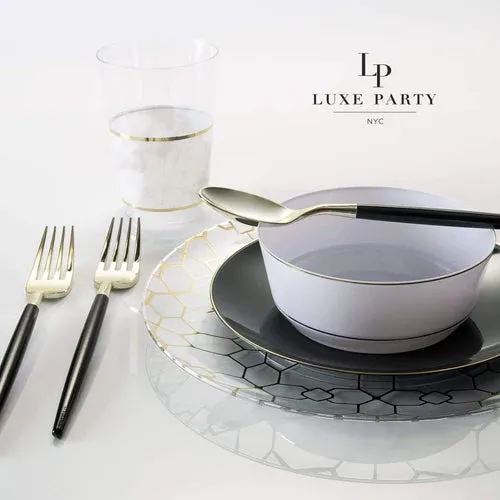 Luxe Party Clear/Gold Soup Bowls 14oz 10pc