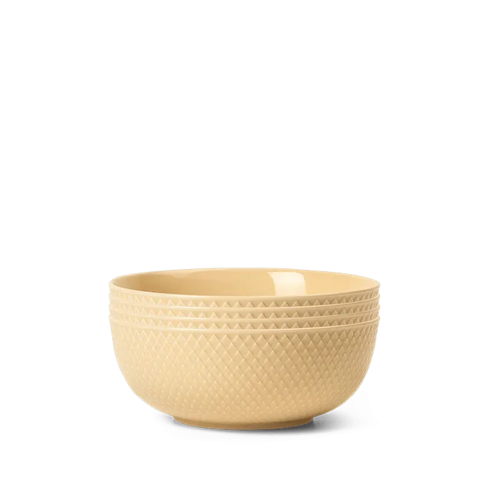 Lyngby Porcelæn Rhombe Color Bowl Set, Sand, Ø: 6.1", 4 Pcs.