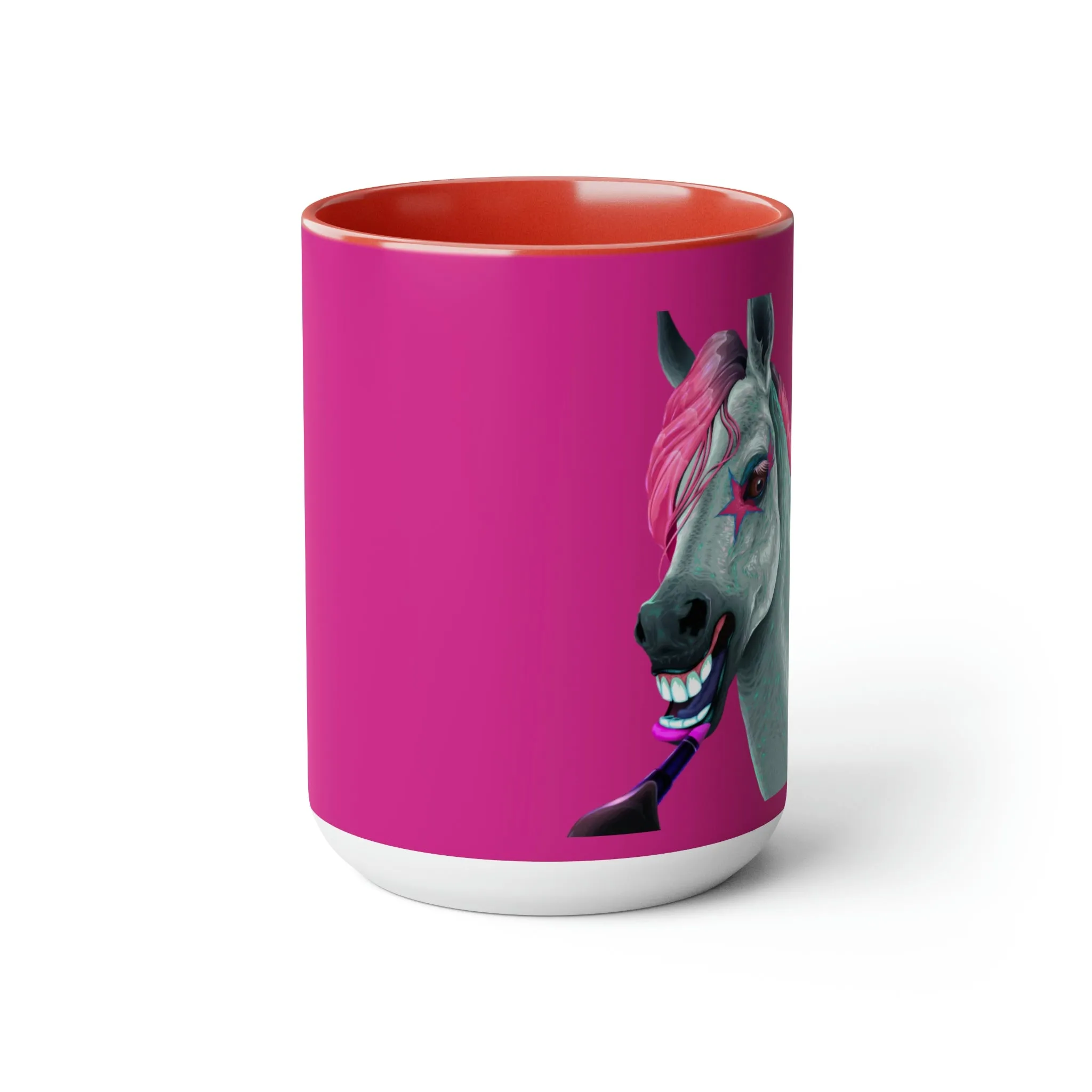 Makeup Horse POD Two-Tone Coffee Mugs, 15oz
