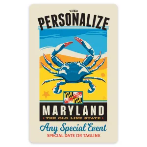 Maryland State Pride Personalized Vinyl Sticker Set of 40