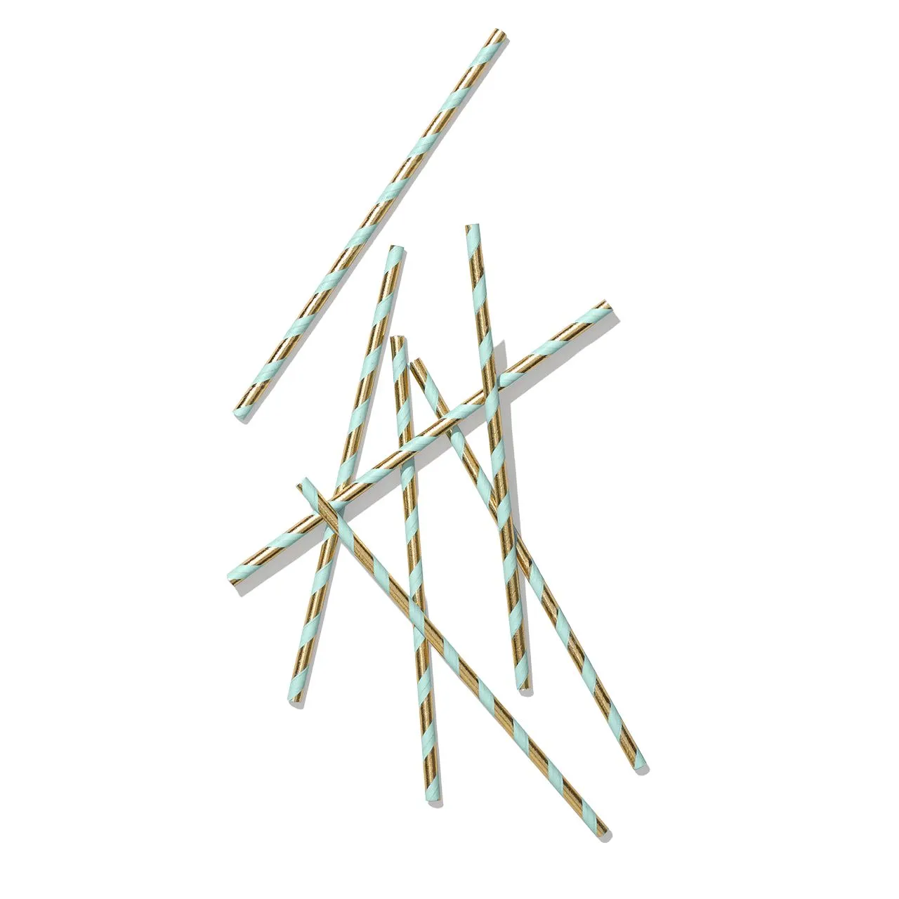 Mint and Gold Paper Straws (25 per pack)