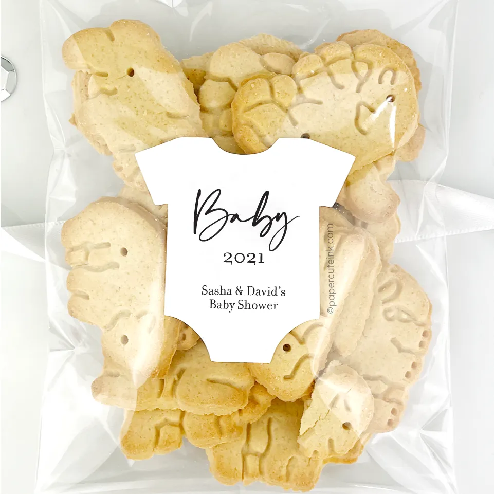 Modern Baby Shower Favor Labels, Set of 12