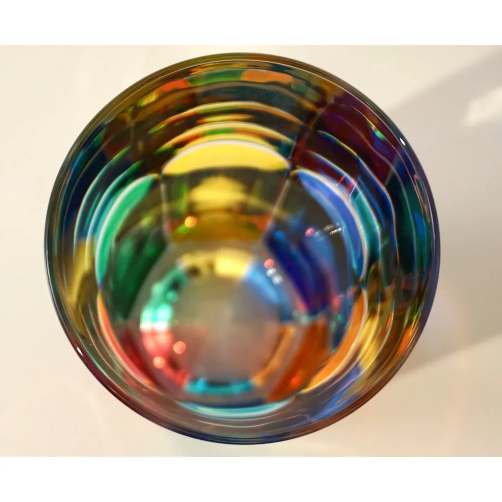 Modern Italian Multicolor Blown Murano Glass Pair of Drinking Tumblers Cups