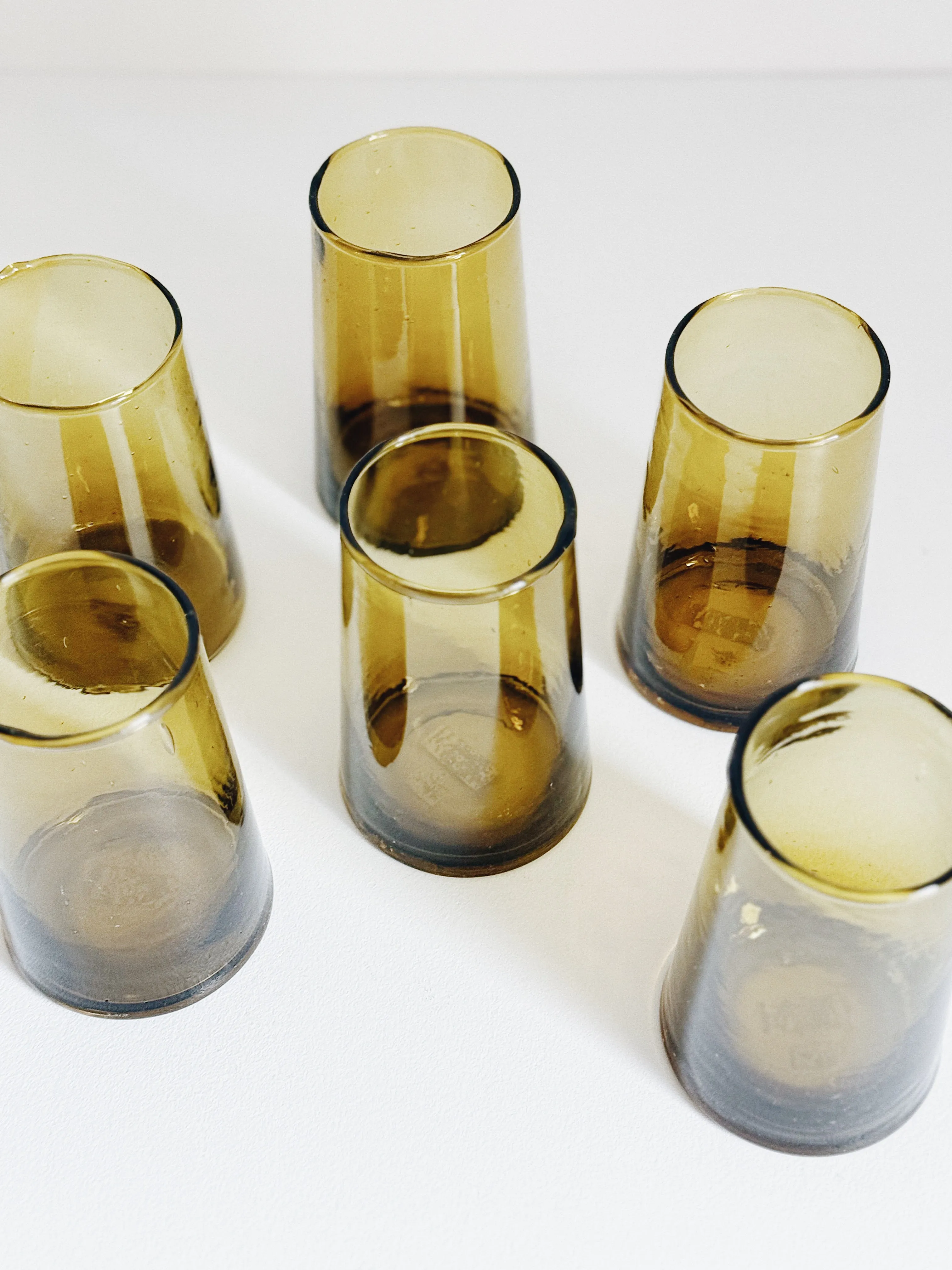 MOROCCAN CONE GLASSWARE - LARGE - AMBER