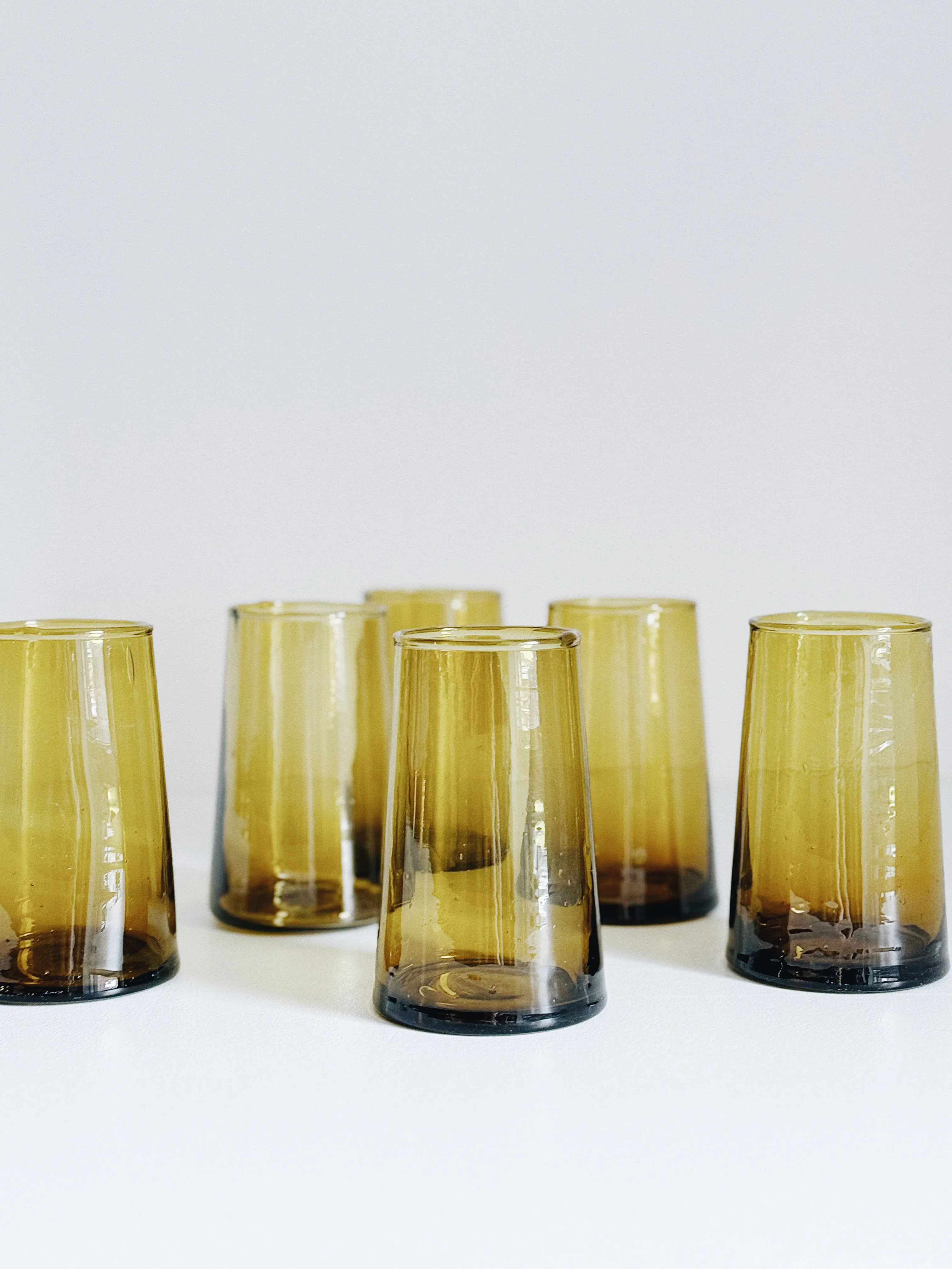 MOROCCAN CONE GLASSWARE - LARGE - AMBER