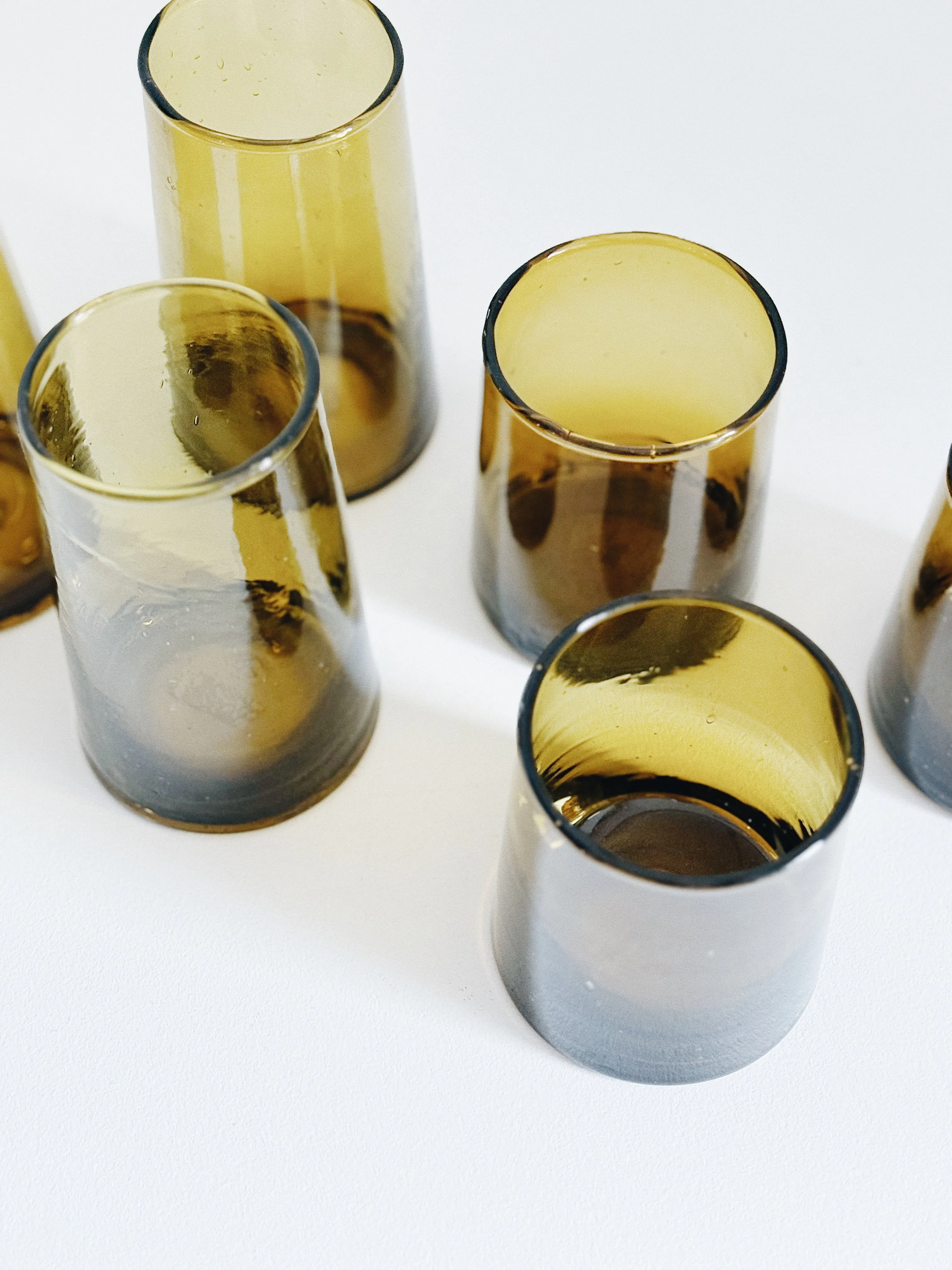 MOROCCAN CONE GLASSWARE - LARGE - AMBER