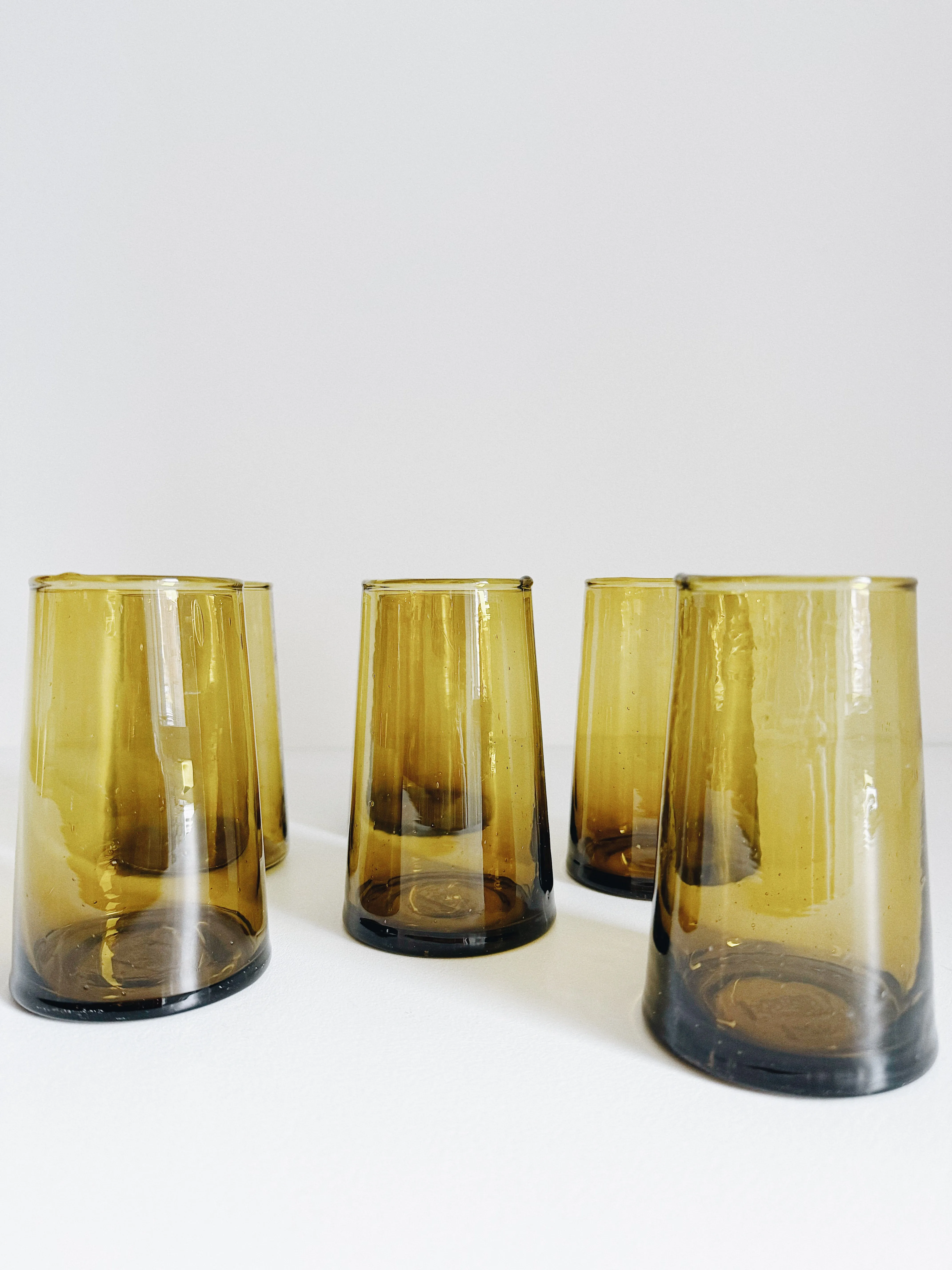 MOROCCAN CONE GLASSWARE - LARGE - AMBER