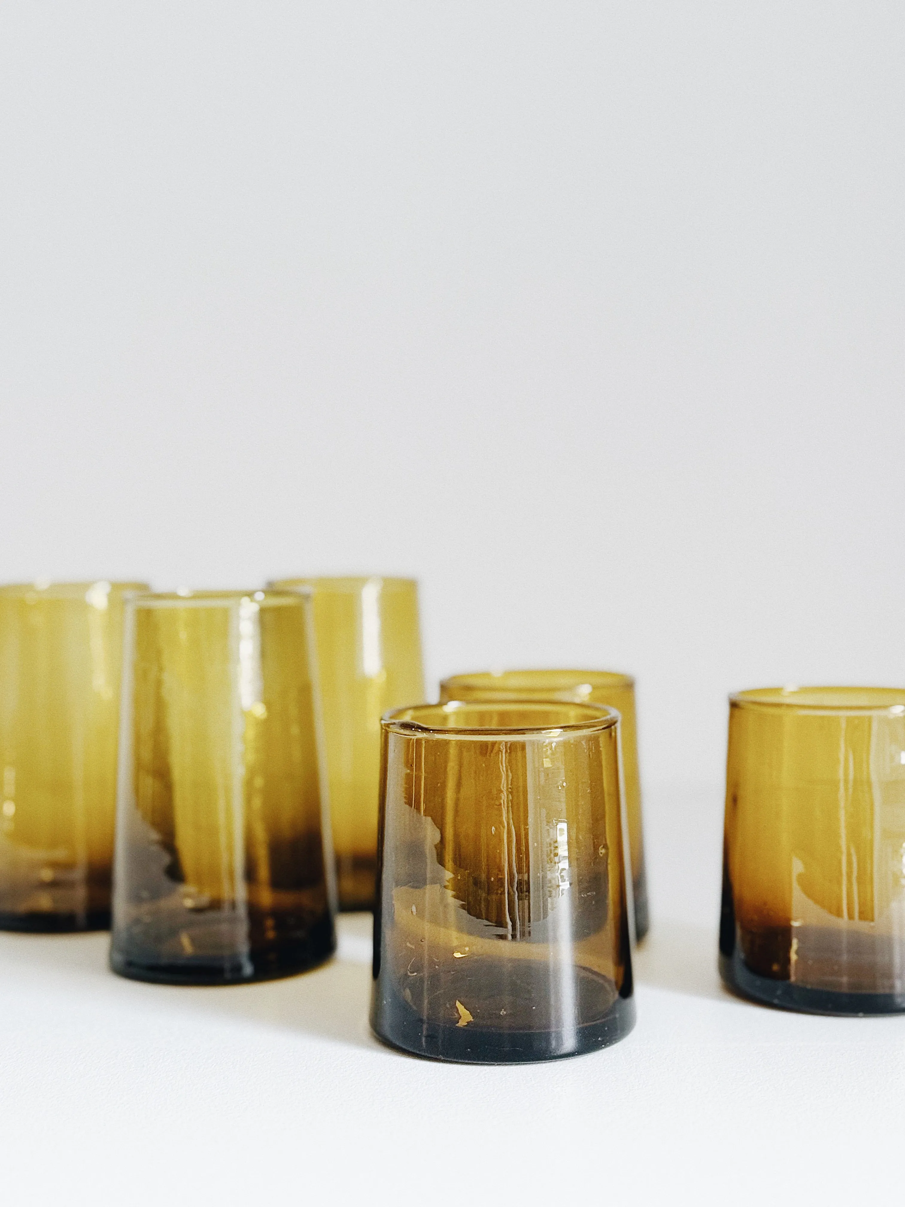 MOROCCAN CONE GLASSWARE - LARGE - AMBER