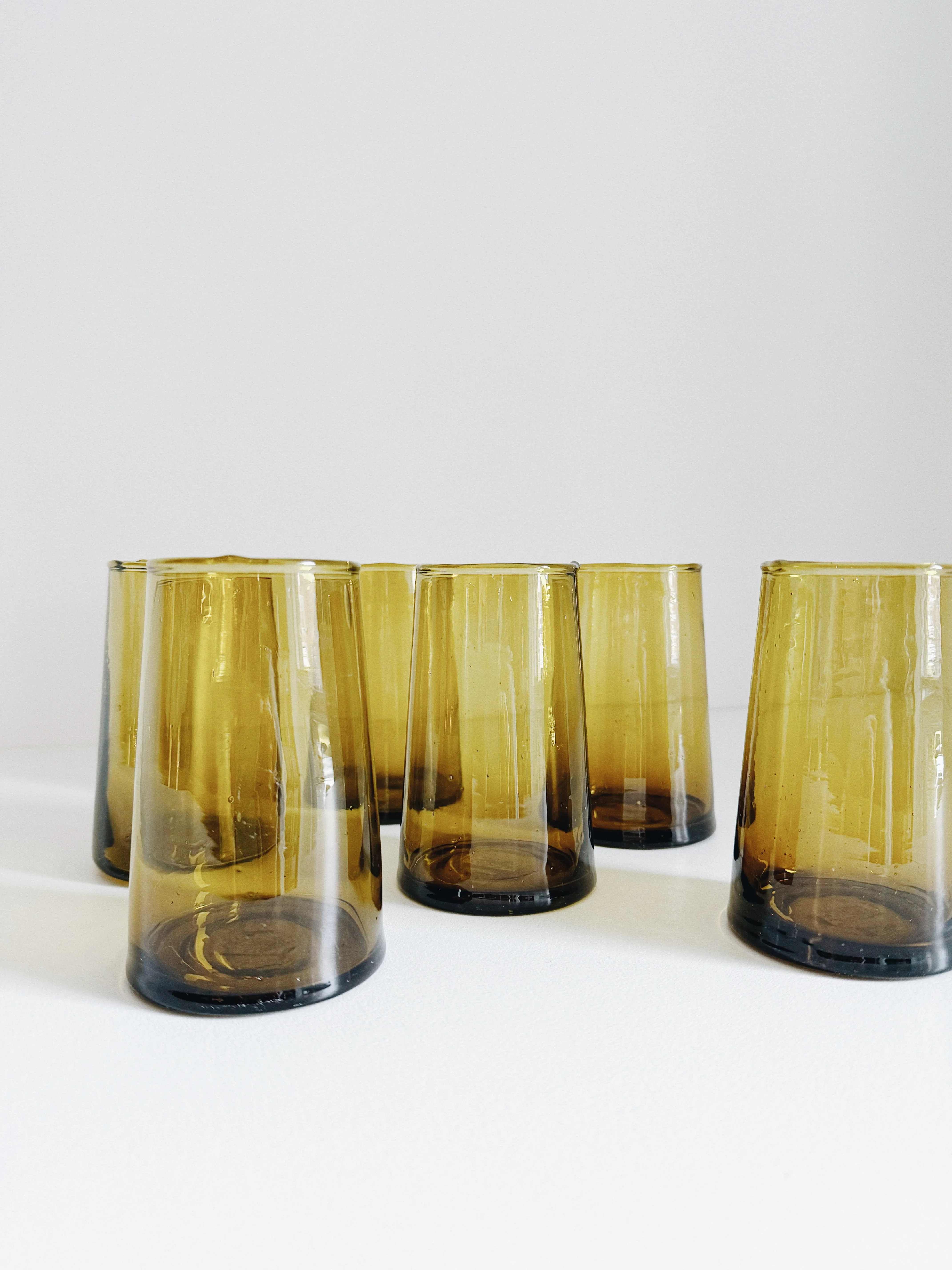 MOROCCAN CONE GLASSWARE - LARGE - AMBER