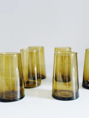 MOROCCAN CONE GLASSWARE - LARGE - AMBER