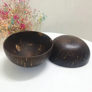 Natural Coconut Bowl Coconut Shell Charcoal Tableware Rice Bowl Fruit Ice Cream Tableware Non-Toxic Harmless