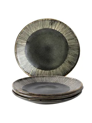 Organic dinner plates in Dark Green (set of 4)