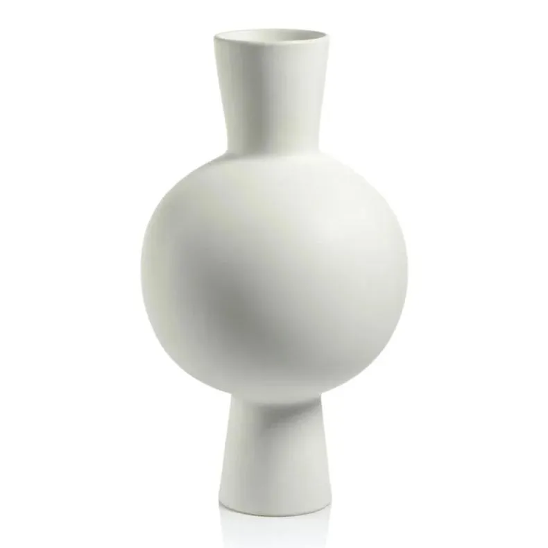 Ozamiz Tall White Stoneware Vase