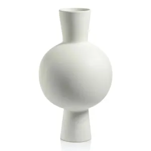 Ozamiz Tall White Stoneware Vase
