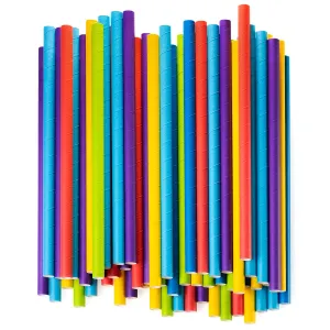 Paper Jumbo Smoothie Straws,100% Biodegradable Assorted Colors