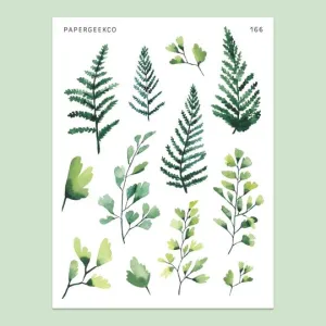PAPERGEEK Fern Leaf Stickers 166 - Washi Paper