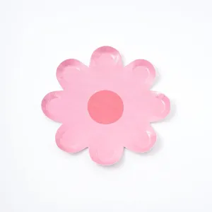 Party Paper Plate | Pink Daisy Shaped | Set of 10