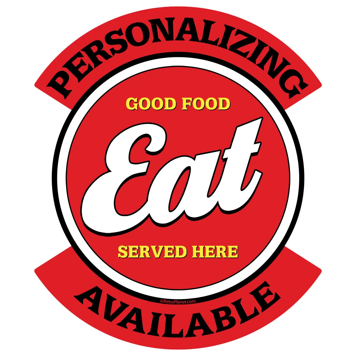 Personalized Eat Good Food Red Vinyl Stickers Set of 10