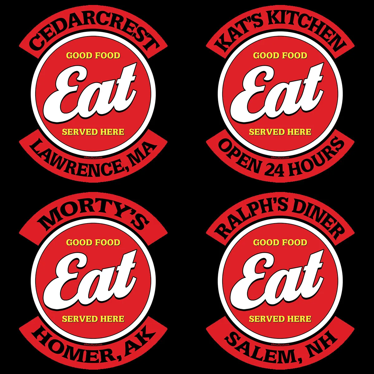 Personalized Eat Good Food Red Vinyl Stickers Set of 10