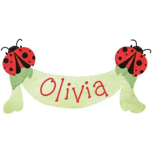 Personalized Ladybug Banner Sticker