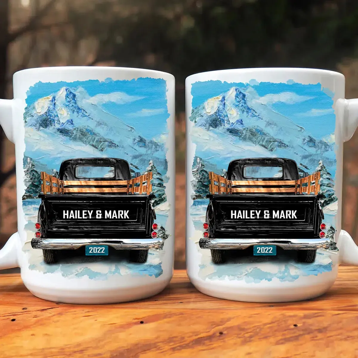 Personalized Vintage Truck Double Sided Mug