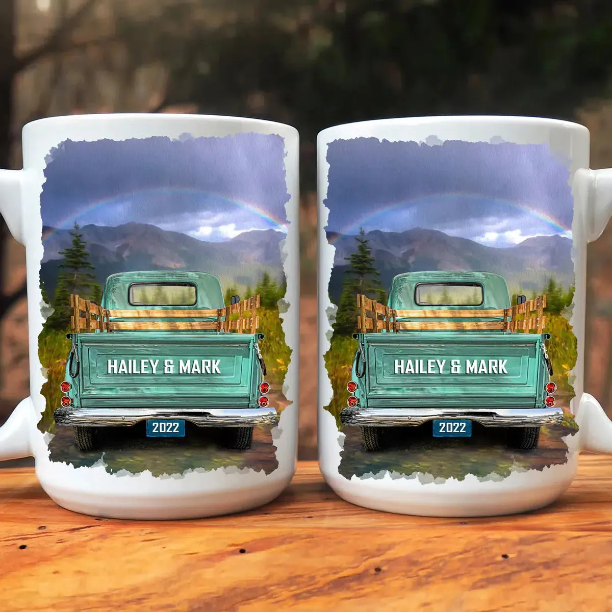 Personalized Vintage Truck Double Sided Mug
