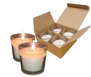 Pure Source India Glass Votive Candles for Candle Night Dinner, Weeding Decor, Home, Party & Occasional Purpose (Set of 12), White Unscented