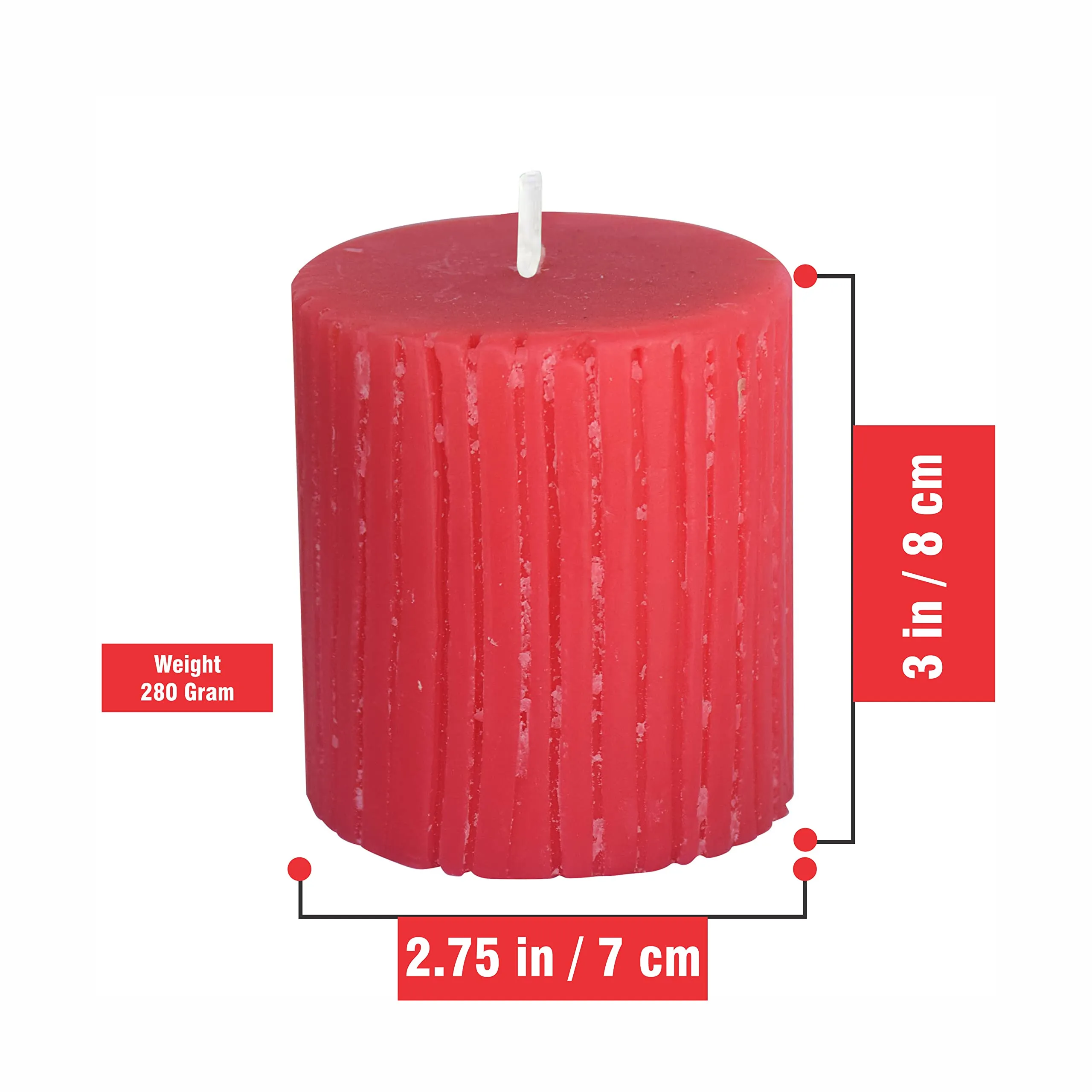 Pure Source India Set of 3 Scented Pillar Candle Smokeless and Handmade Finish, Lemongrass, Rose, and Sandalwood Fragrance (Size 2.75 x 3 Inch, Burn Time-30 Hrs Minimum Each)