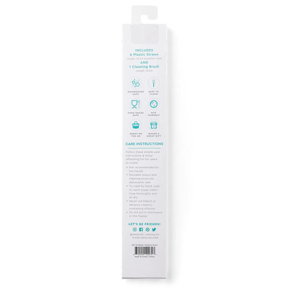 Rainbow   Aqua Reusable Straw Set