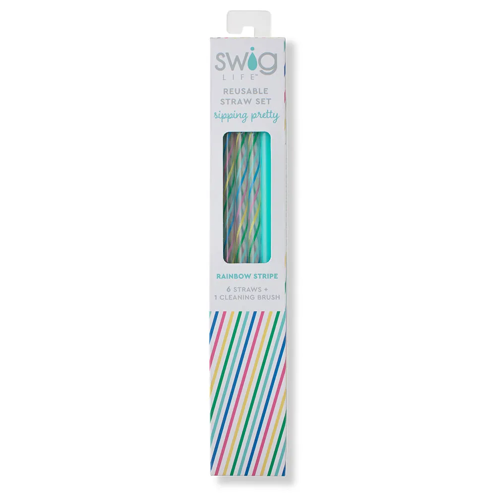Rainbow   Aqua Reusable Straw Set