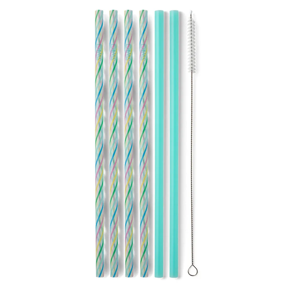 Rainbow   Aqua Reusable Straw Set