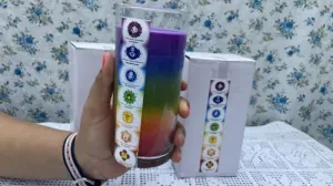 RJKART Chakra Glass Candle for Home Decorations Aroma Therapy Candles for Birthday Anniversary (Pack of 2)