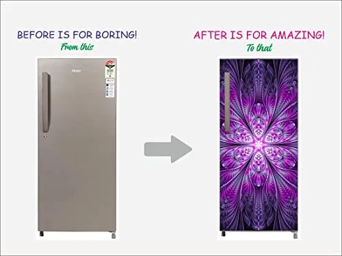 RK Digital Mart Abstract Fridge Stickers | Single Door Fridge Stickers | Refrigerators Stickers with Self-Adhesive Stickers Easy to Apply (Size:120 x 61cm)