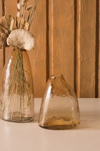 Sanibel Amber Glass Vase