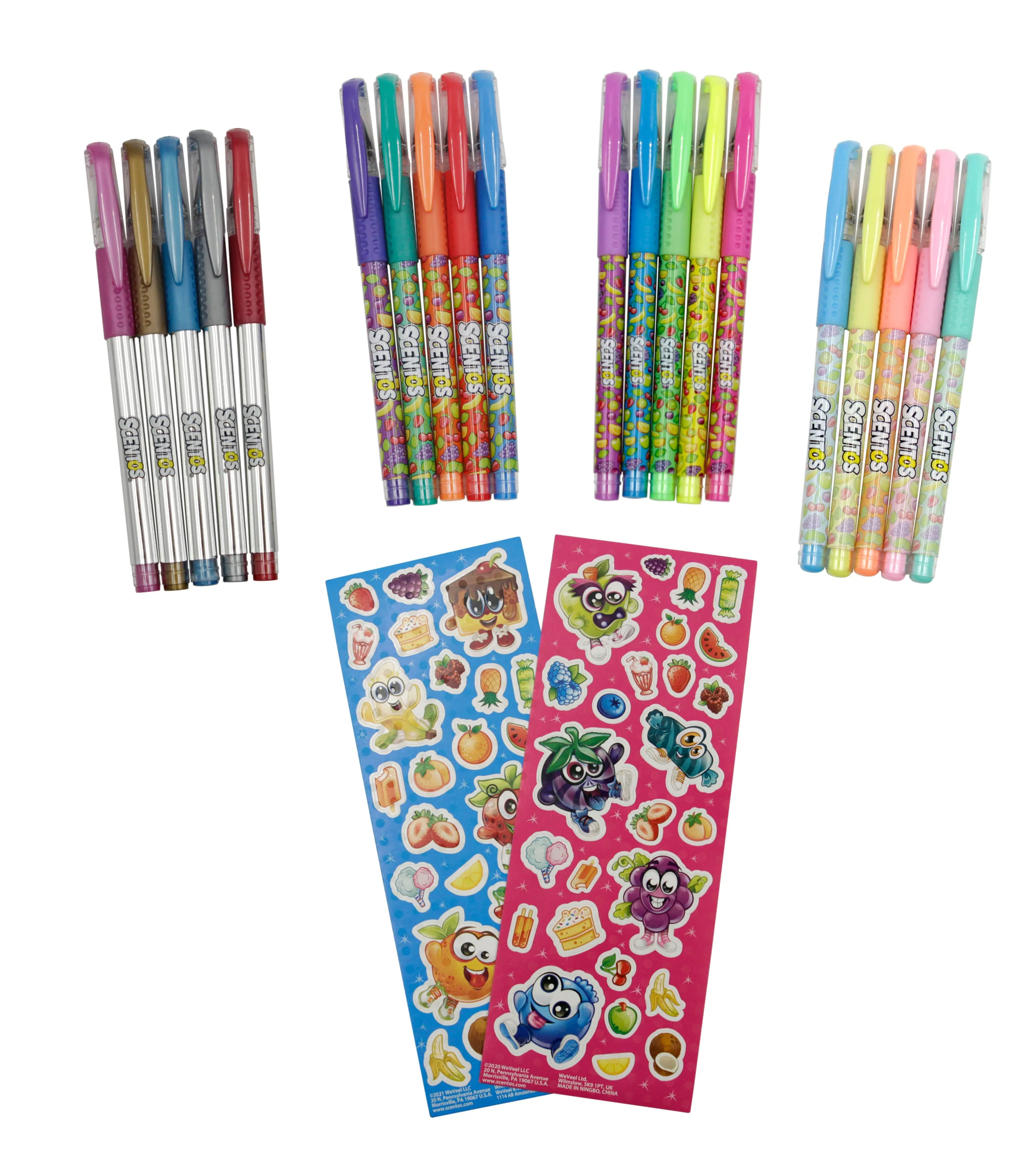 Scentos Scented Gel Pens, Pack Of 20 (2 Sticker Sheets )
