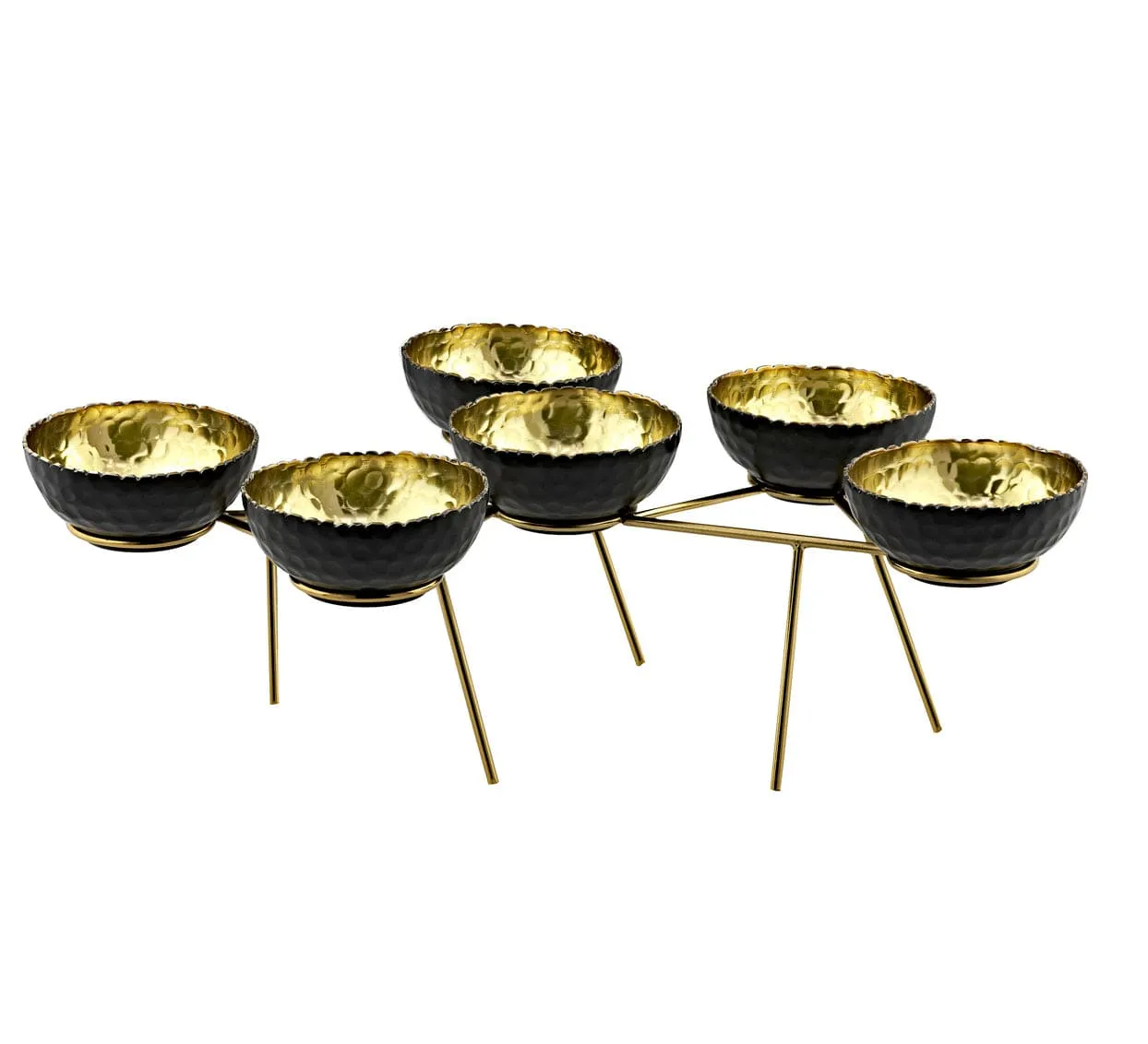 Set 6 Bowls On Stand White&gd.