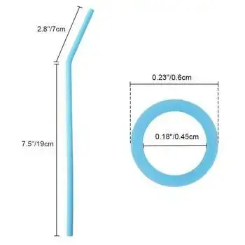 Silicone Reusable Straws with Cleaning Brush BPA Free