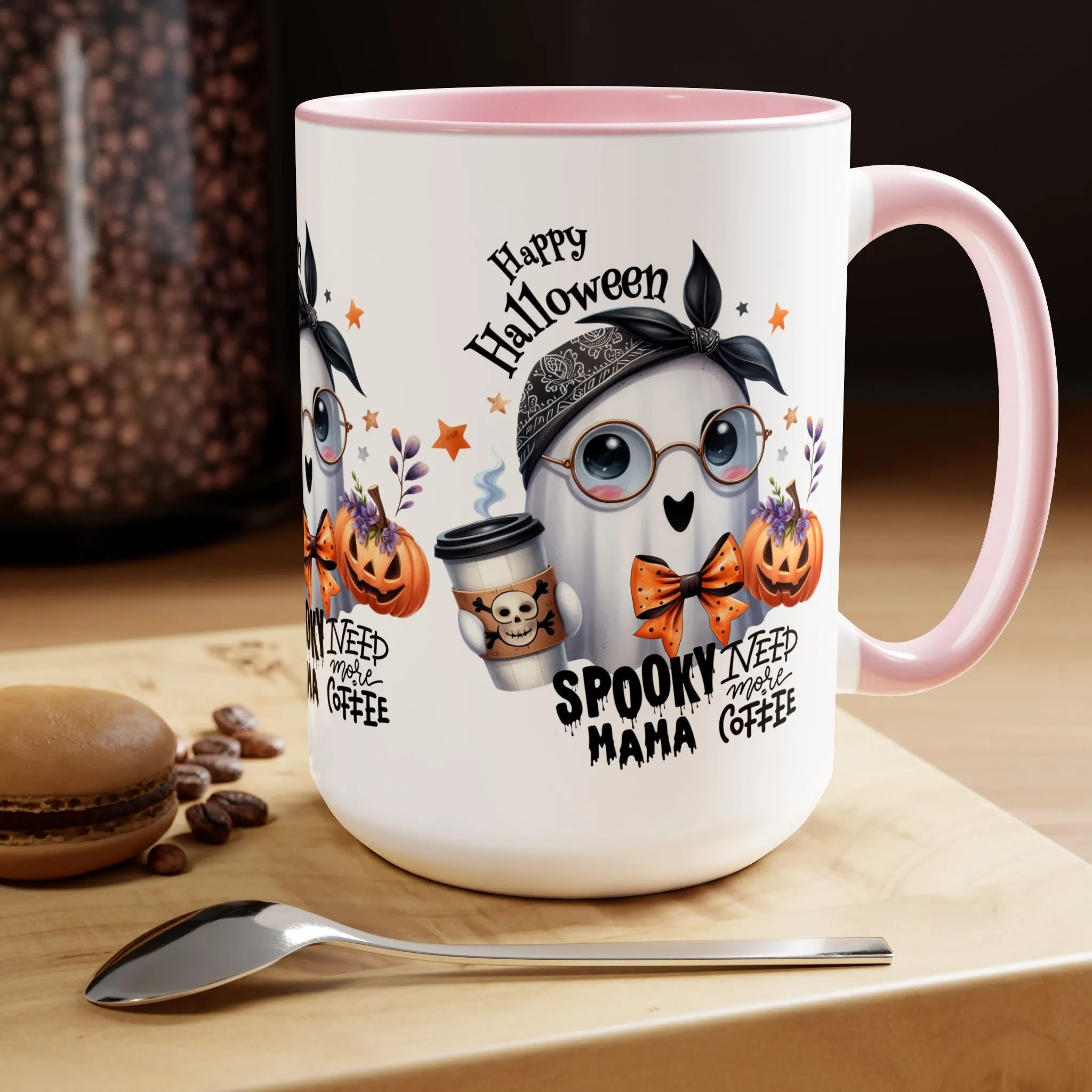 Spooky Mama Halloween Coffee Mug,  Let's Go Halloween Coffee Mug, Trick or Treat Halloween Coffee Mug, Cute Ghost Coffee Mug, Spooky Season Halloween Coffee Mug.