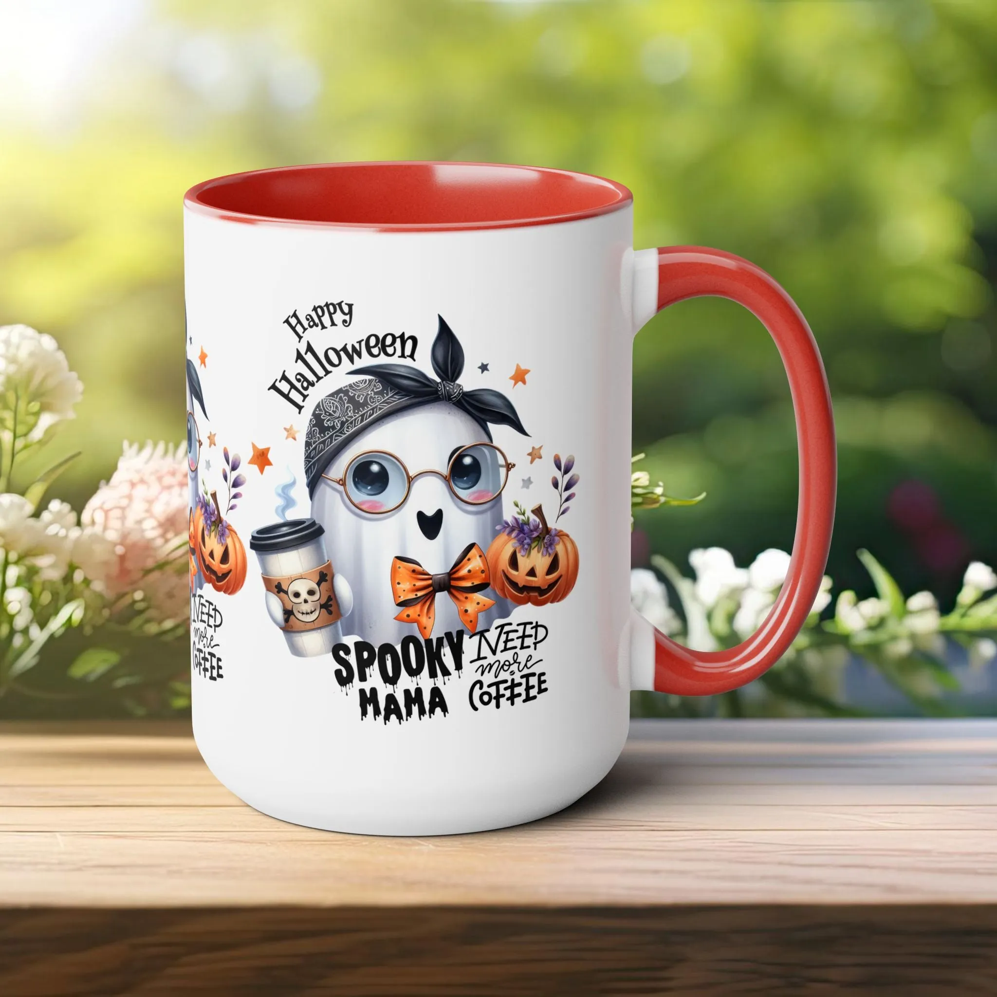 Spooky Mama Halloween Coffee Mug,  Let's Go Halloween Coffee Mug, Trick or Treat Halloween Coffee Mug, Cute Ghost Coffee Mug, Spooky Season Halloween Coffee Mug.