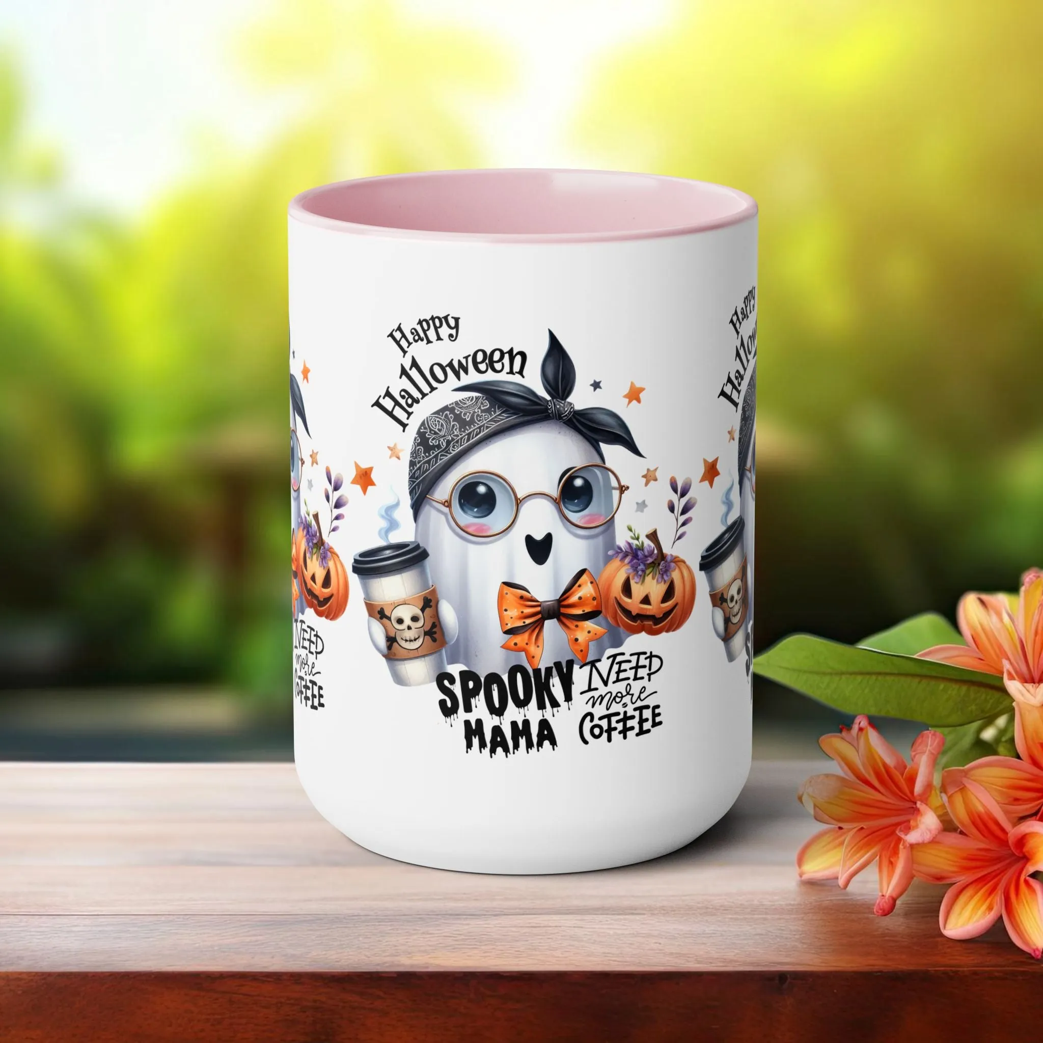 Spooky Mama Halloween Coffee Mug,  Let's Go Halloween Coffee Mug, Trick or Treat Halloween Coffee Mug, Cute Ghost Coffee Mug, Spooky Season Halloween Coffee Mug.