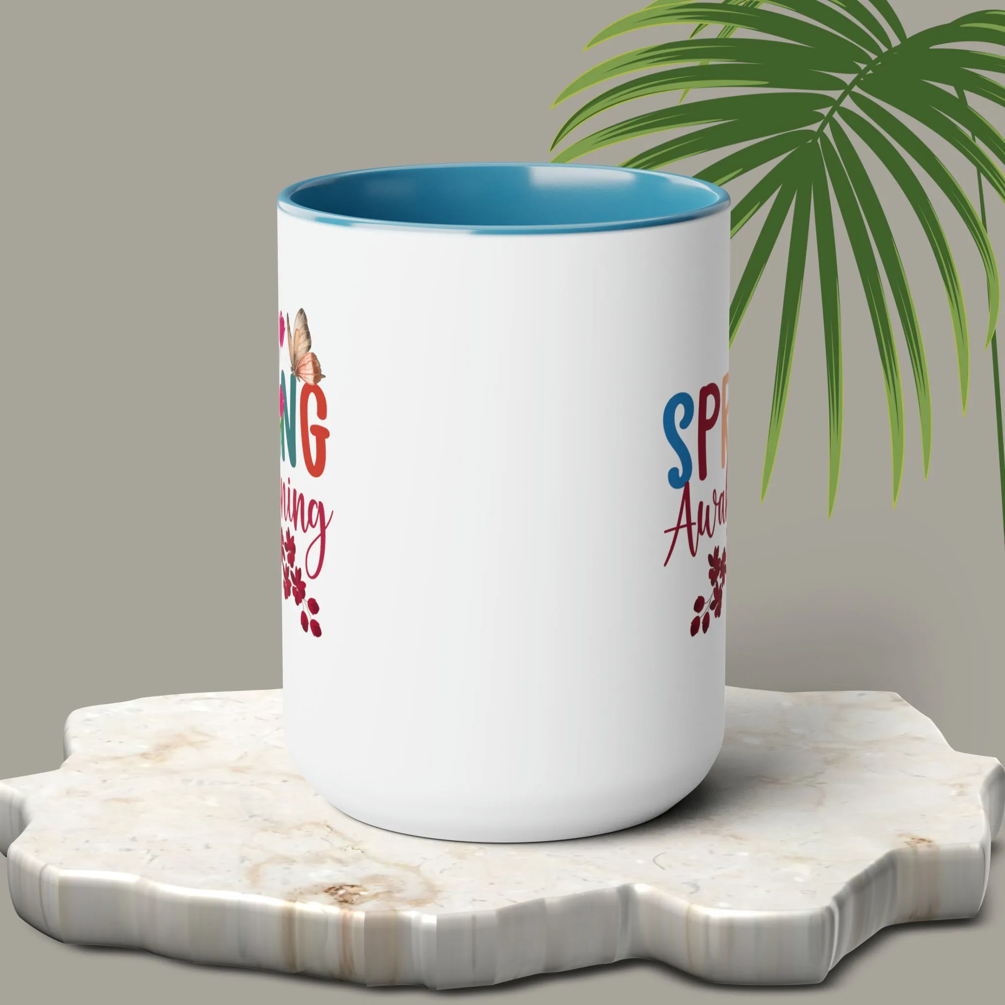Spring Awakening Two-Tone Coffee Mugs, 15oz