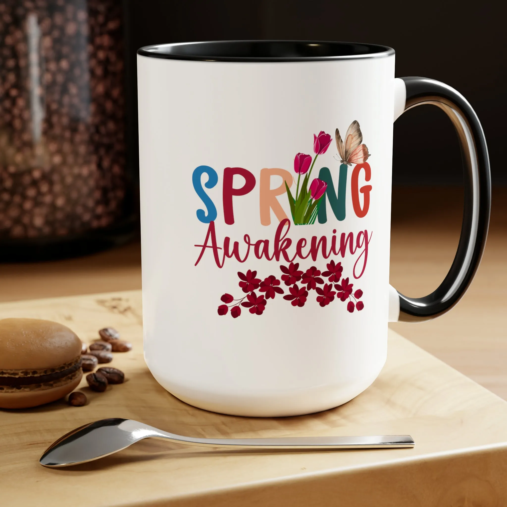 Spring Awakening Two-Tone Coffee Mugs, 15oz